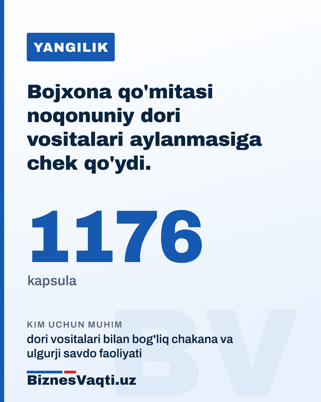 1 176 ta kapsula — Bojxona qo'mitasi noqonuniy dori vositalari aylanmasiga chek qo'ydi.