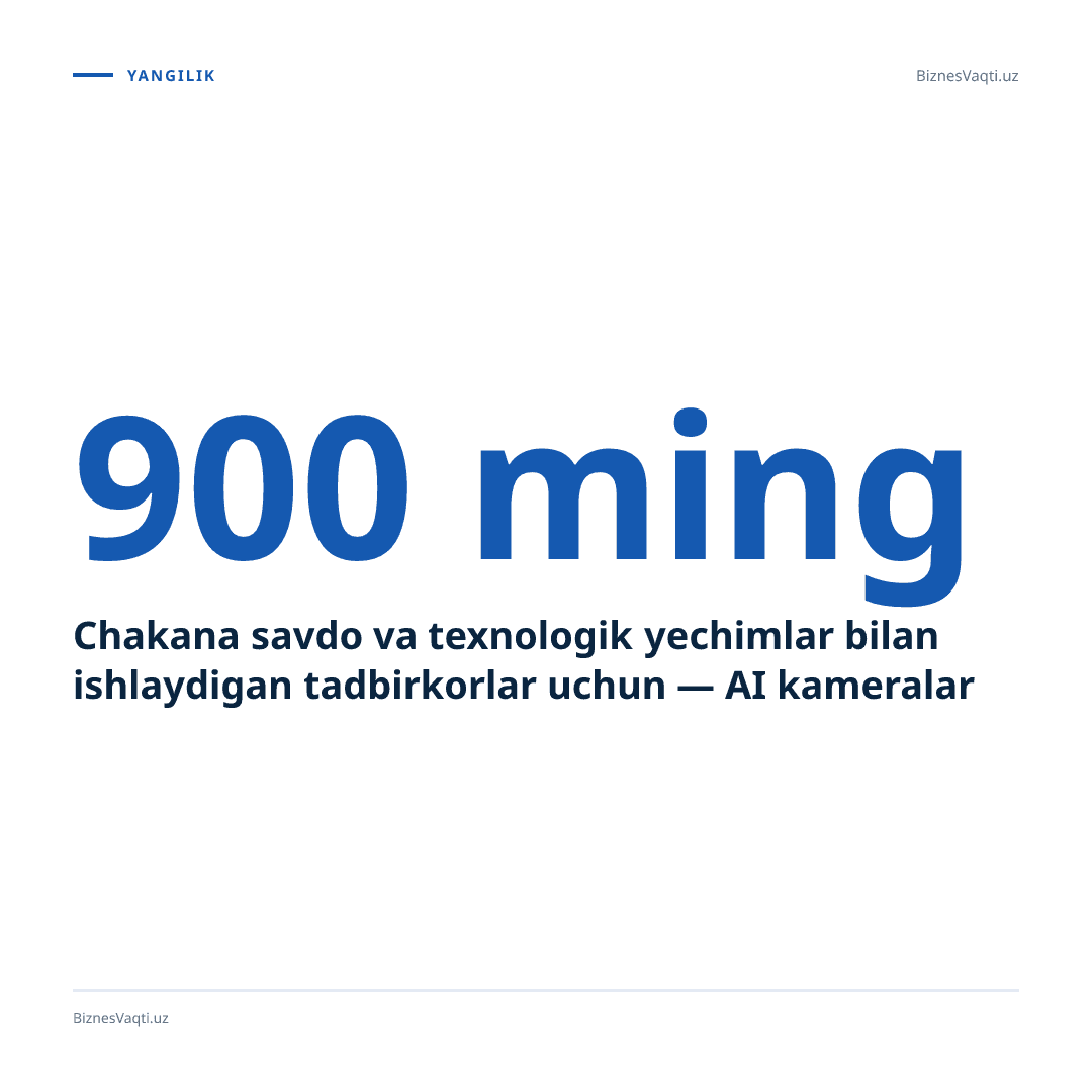 900 ming AQSH dollari — TASS Vision chakana savdo tarmoqlari uchun sun'iy intellekt yechimlarini Gruziyaga eksport qilmoqda.