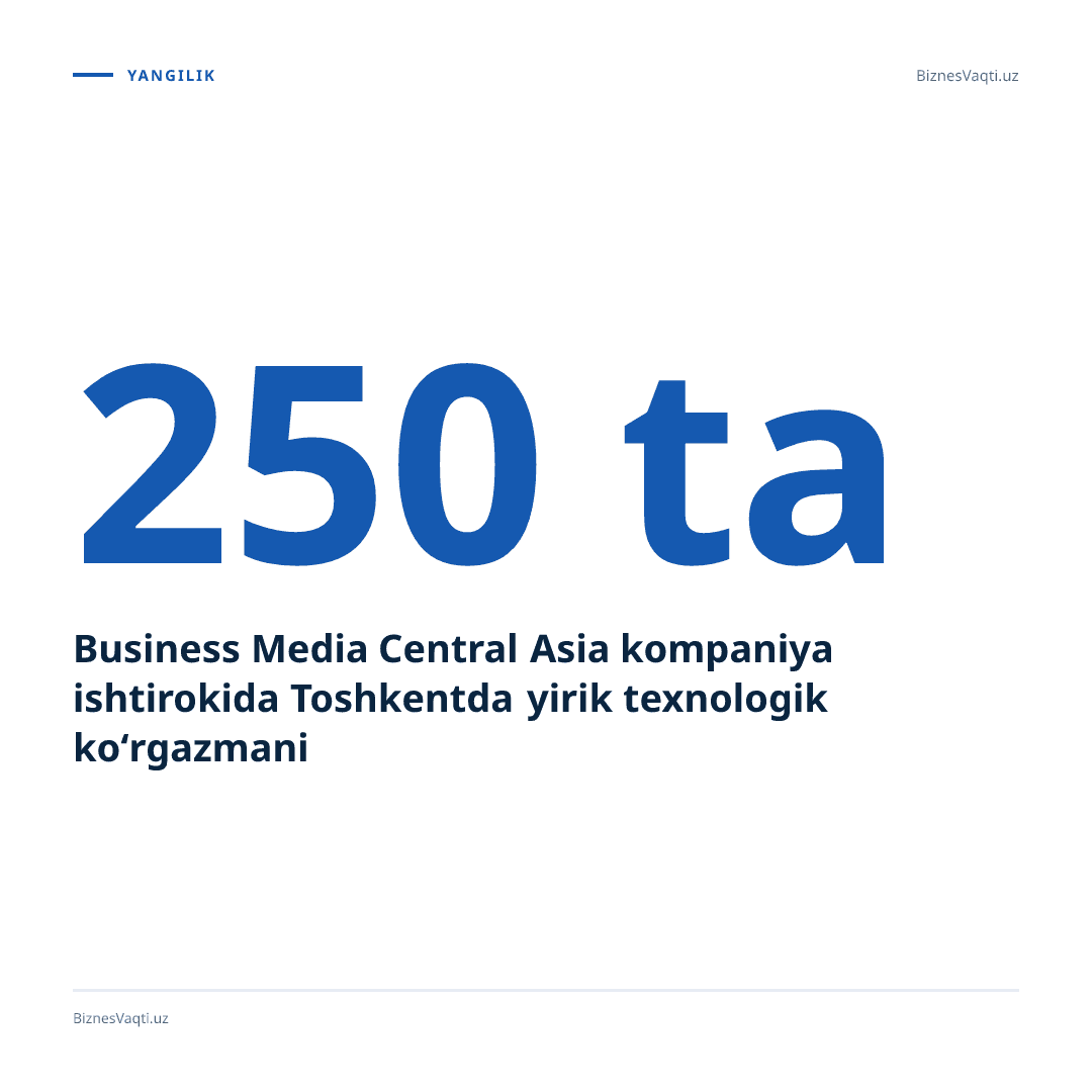 Business Media Central Asia 250 ta kompaniya ishtirokida Toshkentda yirik texnologik ko‘rgazmani tashkil qildi.